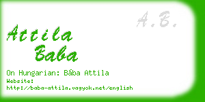 attila baba business card